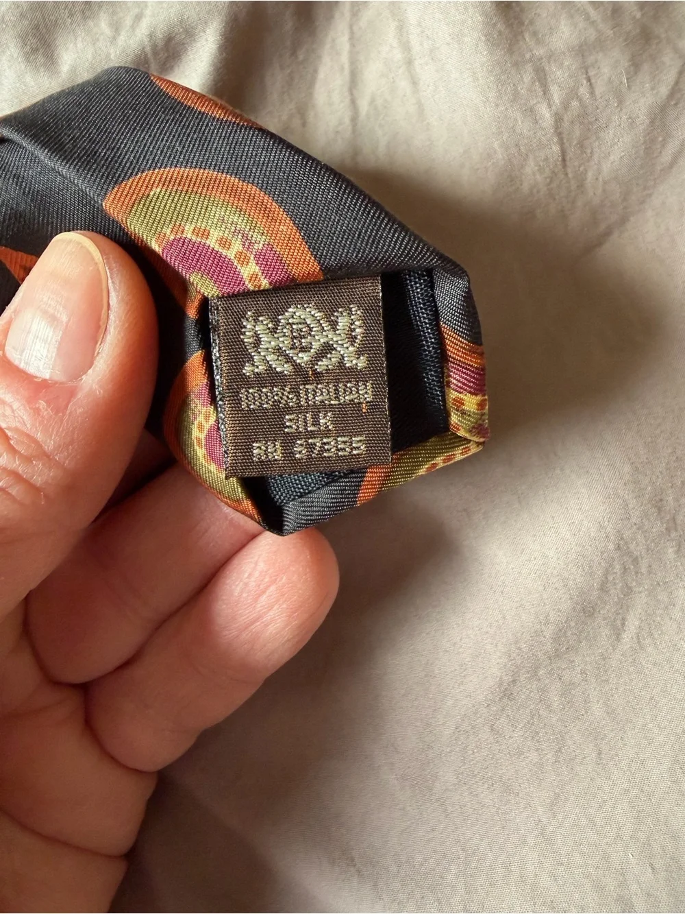 Britches of Georgetown Black Paisley Silk Tie with Red and Gold Accents